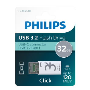Philips USB Flash Drive Click Edition 32GB, USB3.2, FM32FD175B/00