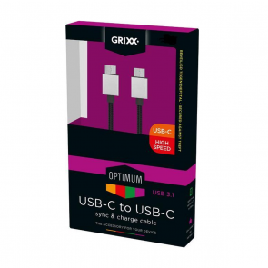 Grixx Optimum USB-C - USB-C Kabel, 3 m, Schwarz