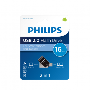 Philips USB flash drive 2-in-1, 16GB, USB 2.0 - micro-USB