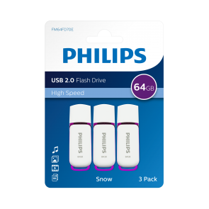 Philips USB flash drive Snow Edition 64GB, USB2.0, 3-pack